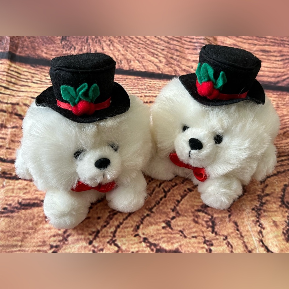 Vintage Russ “Mister. Christmas” Snowball Bear In Hat White Soft Plush Toys 8” - Picture 8 of 8